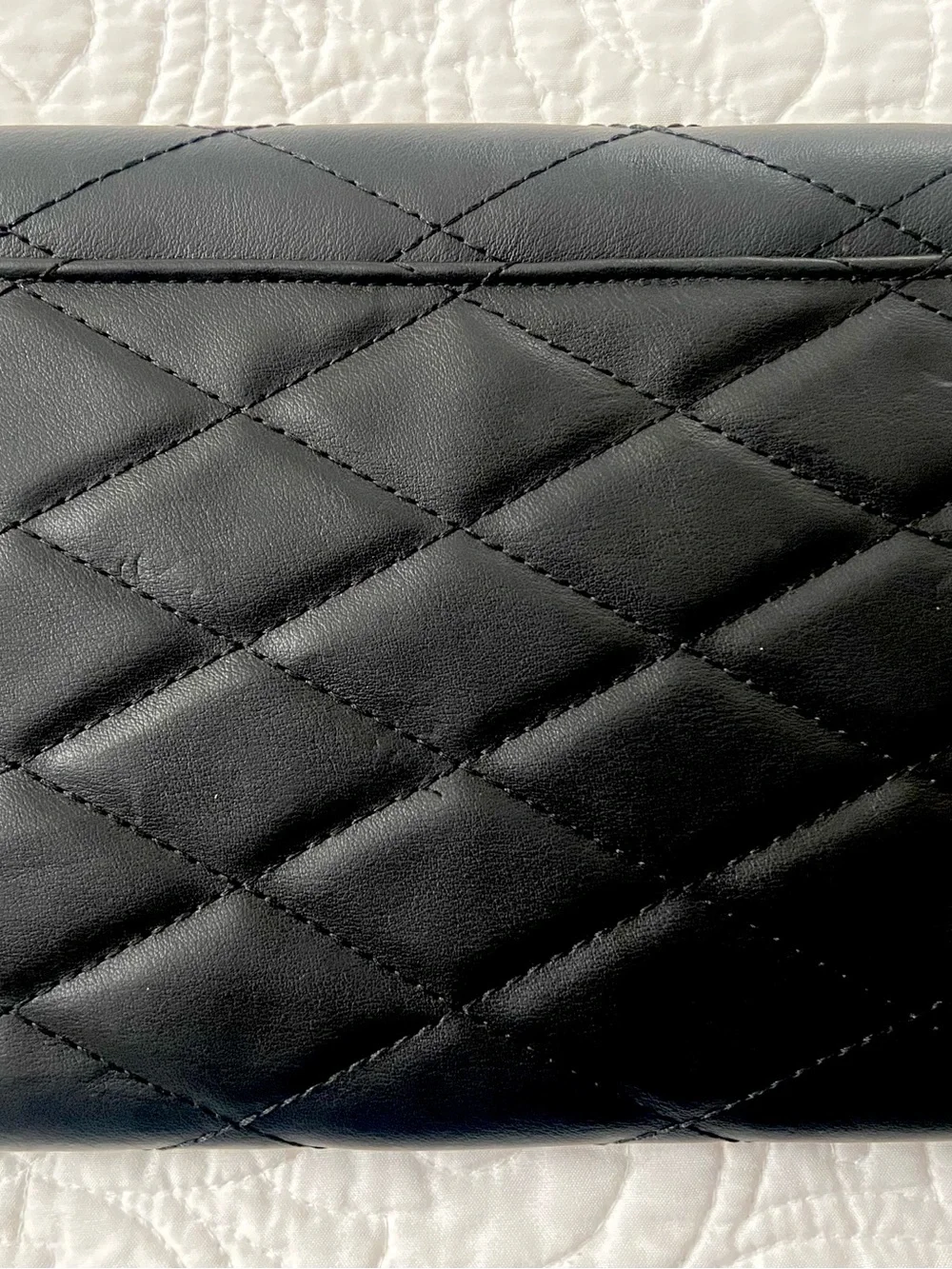 Juicy Couture Black Quilted Clutch Wristlet with Jeweled Logo